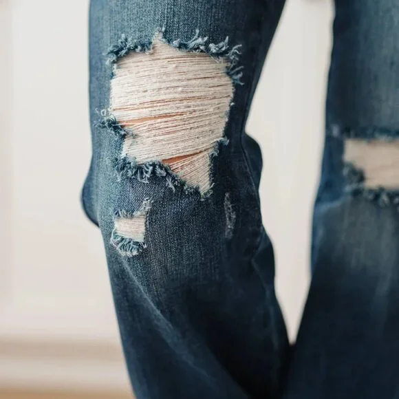 Cassandra High Rise Control Top Distressed Flare Jeans by Judy Blue - Picture 7 of 10